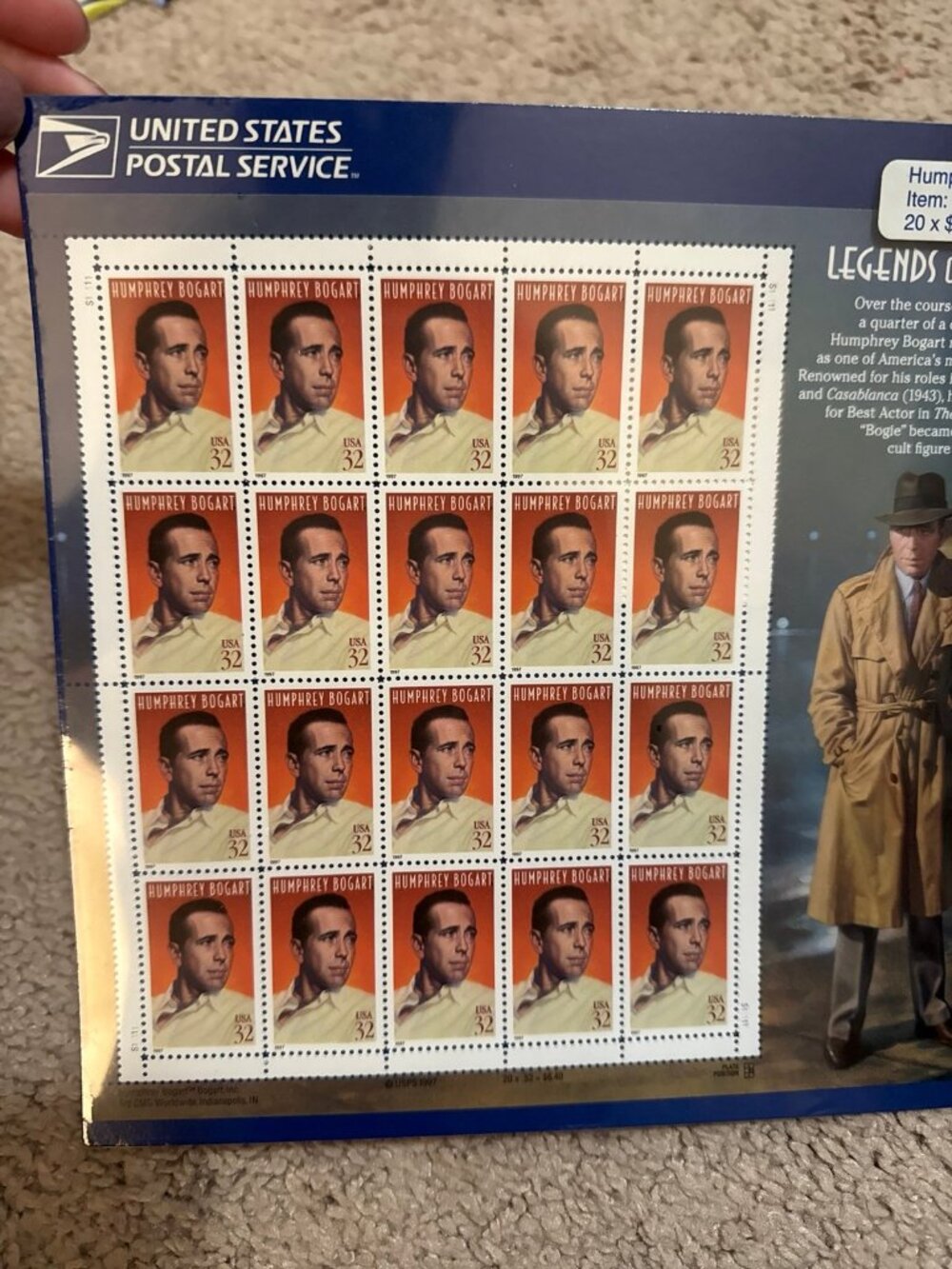 20 sealed Humphrey bogart stamps